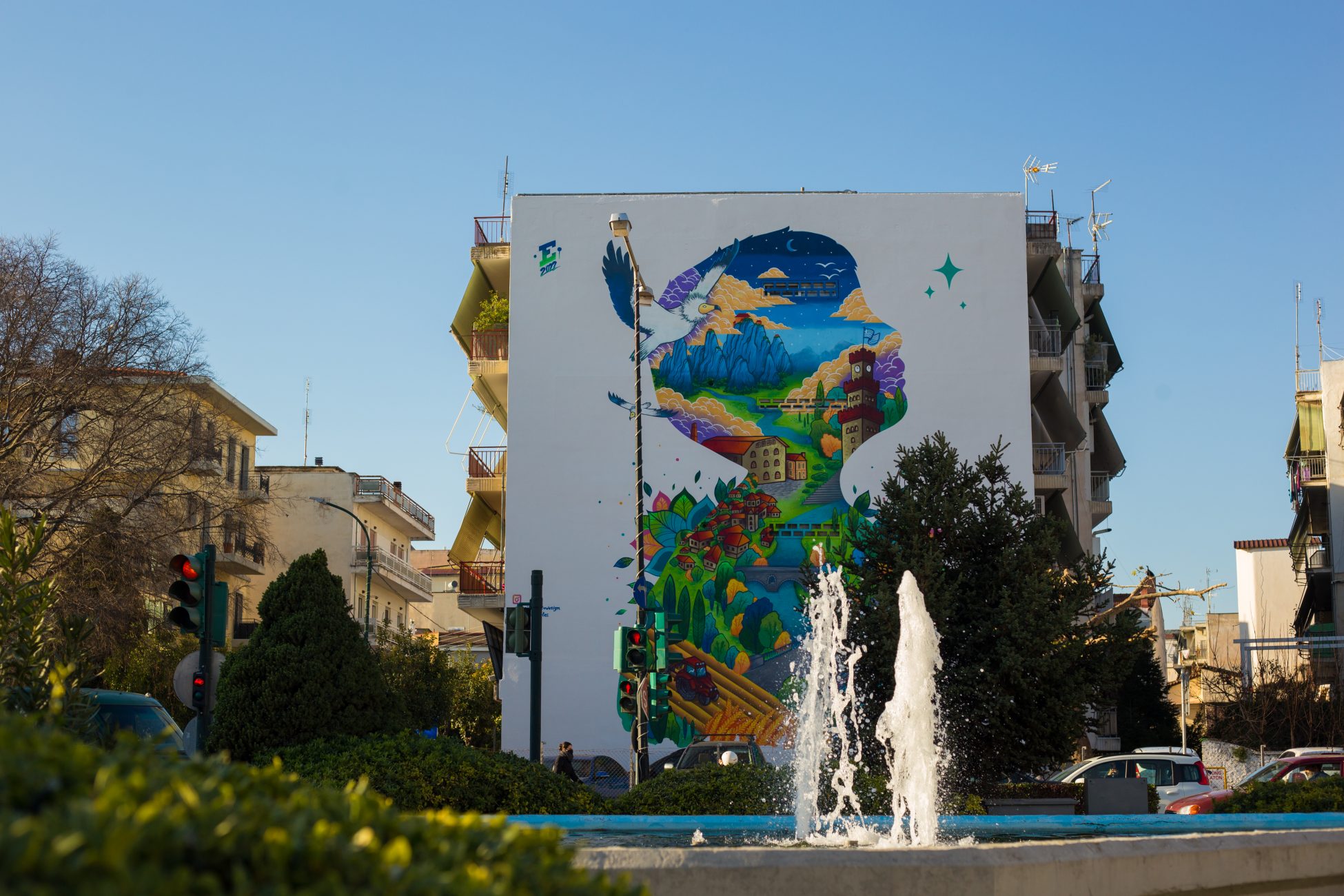 Τεράστιο γκράφιτι στα Τρίκαλα «Μέσα από τα μάτια ενός παιδιού»